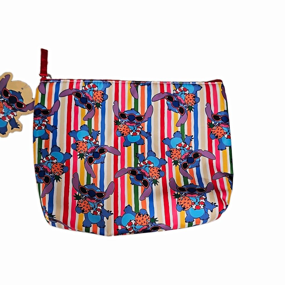 Taste Beauty Disney Lilo & Stitch Stitch Multicolor Striped Cosmetic Bag, M